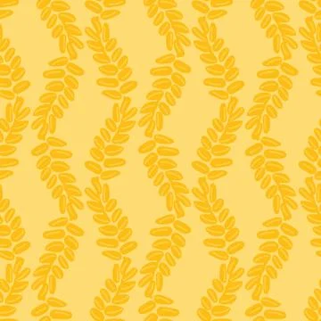Seamless vector pattern with yellow wheat shapes 스톡 일러스트