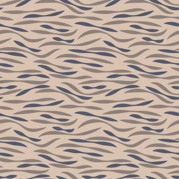 Seamless vector pattern with zebra print wavy lines in neutral sand colors Stock Illustration