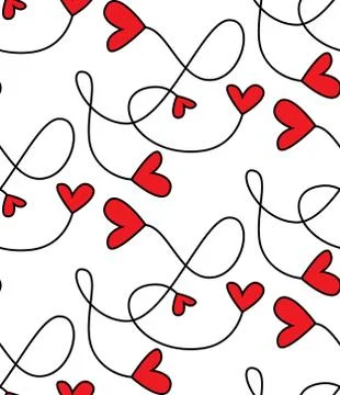 Seamless Vector Patterns Branches With Hearts Illustrazione stock