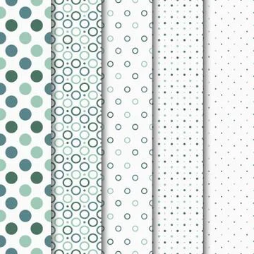 Seamless vector patterns with circles and dots. Stock Illustration