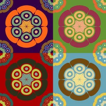Seamless vector patterns of geometric shapes Stock Illustration