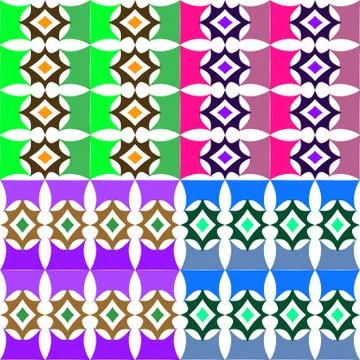 Seamless vector patterns of geometric shapes Stock Illustration