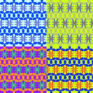 Seamless vector patterns of geometric shapes 스톡 일러스트