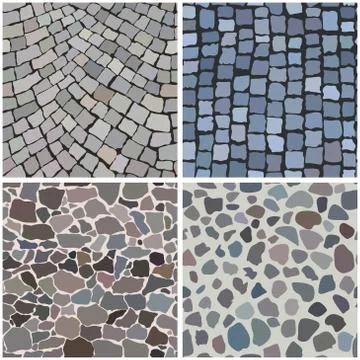 Seamless vector patterns of pavement stones Stock-Illustration