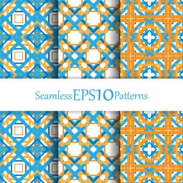 Seamless vector patterns set Stock Illustration