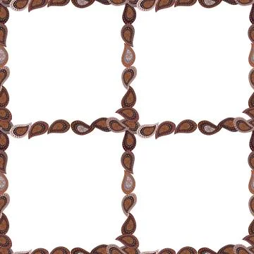 Seamless. Vector. Picture in gray, white and brown colors. Foursquare frames doo Stock Illustration