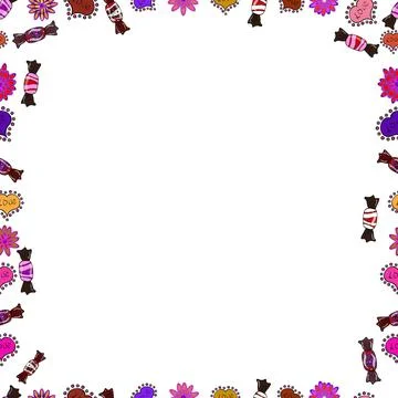 Seamless. Vector. Picture in violet, white and brown colors. Hand drawn doodle f Illustrazione stock