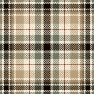 Seamless vector plaid pattern beige, green and orange for textile design. Tartan Stock Illustration