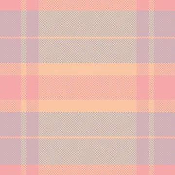 This seamless vector plaid pattern features a soft pastel color palette of pi Illustrazione stock