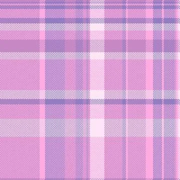 This seamless vector plaid pattern features soft pink and purple tones in a c 库存插图