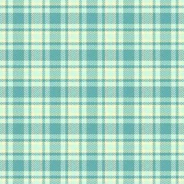 This seamless vector plaid pattern features a soft pastel teal and yellow her 库存插图