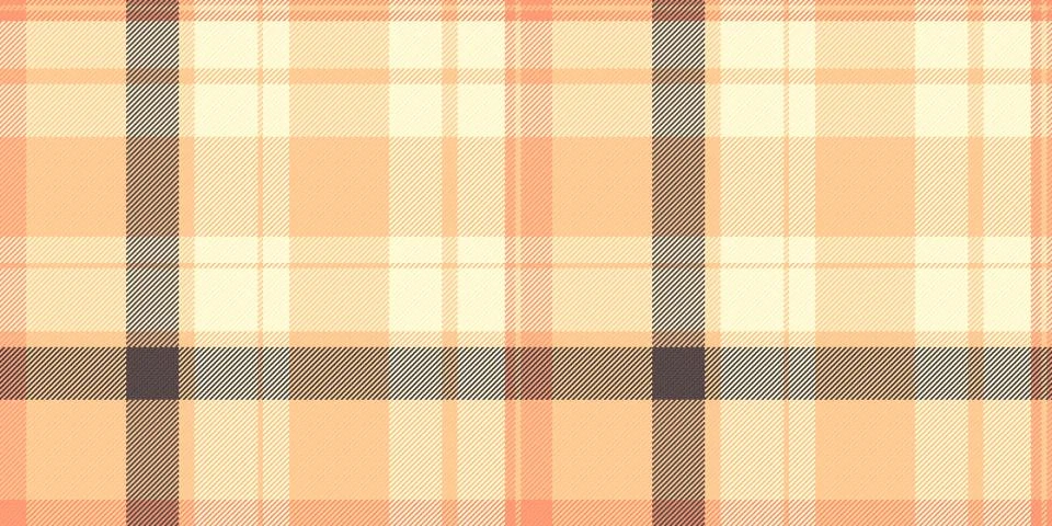 Seamless vector plaid pattern featuring a sophisticated peach, cream, and bro Stock Illustration