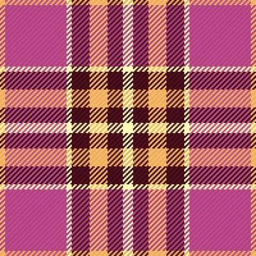 A seamless vector plaid pattern featuring vibrant purple and soft golden hues Stockillustratie