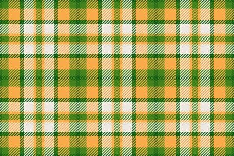 Seamless vector plaid pattern featuring a vibrant green and orange check desi Stockillustratie