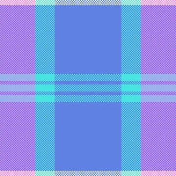 A seamless vector plaid pattern featuring vibrant purple and cyan tones. Stockillustratie