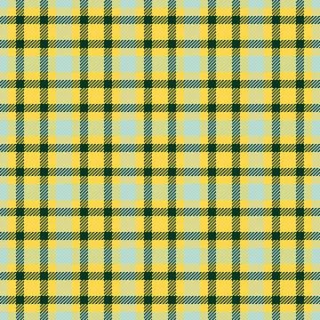 A seamless vector plaid pattern featuring a vibrant yellow, dark green, and.. Stockillustratie
