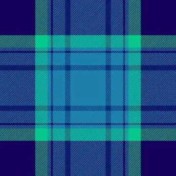A seamless vector plaid pattern featuring vibrant blue and teal tones. Stock Illustration