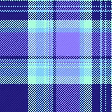 A seamless vector plaid pattern featuring vibrant blue and violet tartan chec Stock Illustration