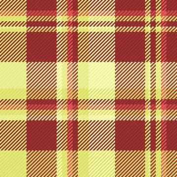 Seamless vector plaid pattern in warm red and soft yellow hues. This classic  Stock Illustration
