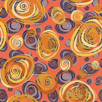 Seamless vector psychedelic pattern in vibrant colors Stock Illustration