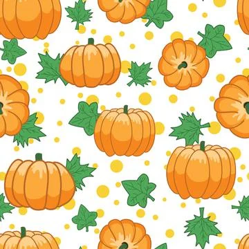 Seamless vector pumpkin pattern illustration vector design Stock Illustration