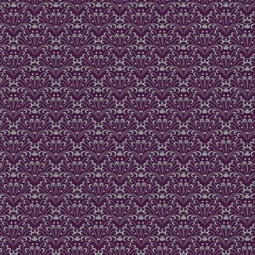 Seamless vector purple damask pattern with leaf shaped lines 库存插图