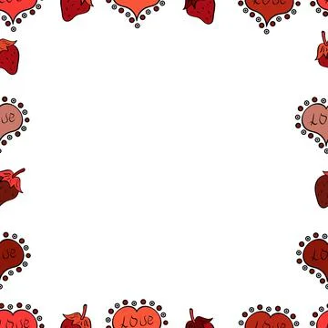 Seamless. Vector. Quadratic frames doodles. Picture in white, red and black colo Stock Illustration