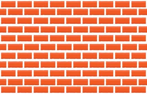 Seamless vector red brick wall - tiled pattern for continuous replicate. Stock Illustration