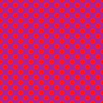 Seamless vector red polka dots pattern on purple background Stock Illustration