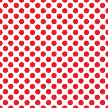 Seamless vector red polka dots pattern on white background Stock Illustration