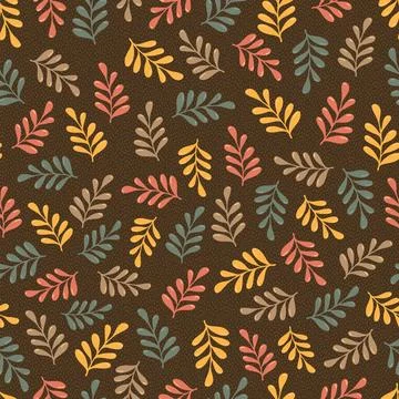 Seamless vector repeat with floral elements, fall colors, vector illustration 스톡 일러스트