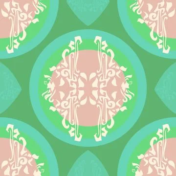 Seamless vector repeating geometric design with embellishments Stock Illustration