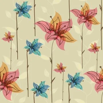 Seamless vector retro background. Stock Illustration