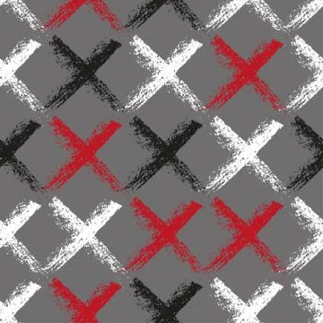 Seamless vector scandi chalk pattern. Stock Illustration