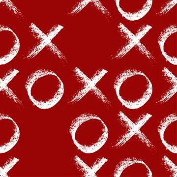 Seamless vector scandi chalk pattern. Stock Illustration