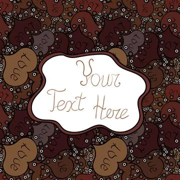 Seamless vector sketch pattern on a white, black and brown background. Painted t Stock Illustration