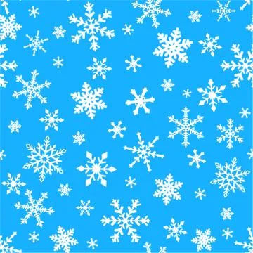 Seamless vector snowflakes Stock Illustration