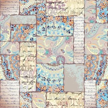 Seamless vector square pattern. Abstract color background. 스톡 일러스트