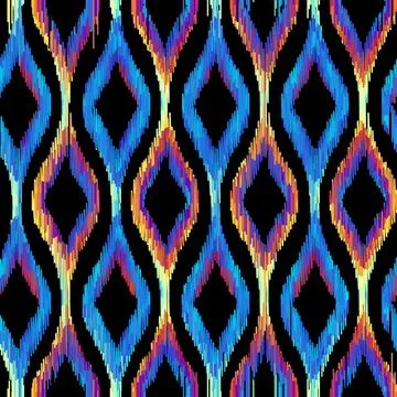 Seamless vector square pattern. Abstract tribal ikat style. イラスト素材