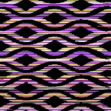 Seamless vector square pattern. Abstract tribal ikat style. イラスト素材