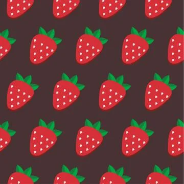 Seamless vector strawberry pattern. Design for wallpaper, textile,wrapping paper Stock Illustration