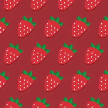 Seamless vector strawberry pattern. Design for wallpaper, textile,wrapping paper 스톡 일러스트