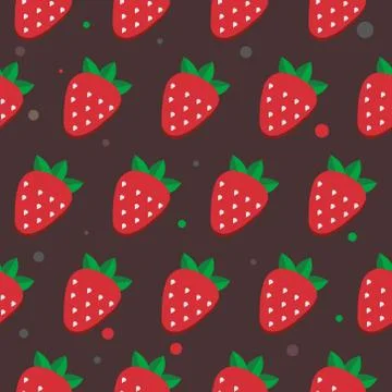 Seamless vector strawberry pattern. Design for wallpaper, textile,wrapping paper Illustrazione stock