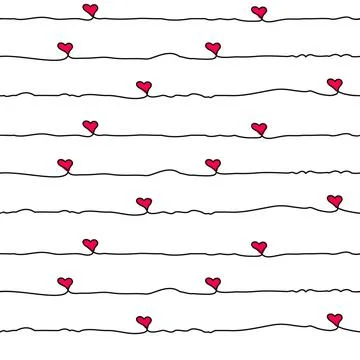 Seamless vector striped endless ornament - Happy Valentines Day holiday Stock Illustration