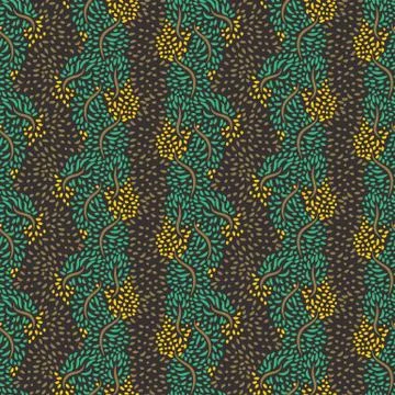 Seamless vector striped organic pattern with wines and leaves Stock Illustration