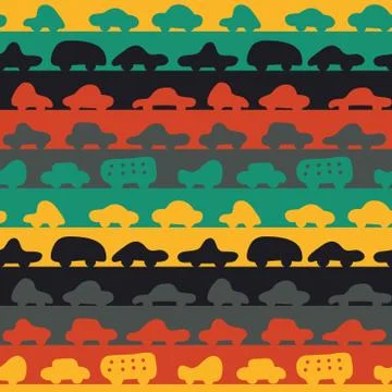 Seamless vector stripes pattern with colorful cars Stock Illustration