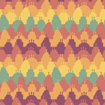 Seamless vector stripes pattern with colorful birthday cakes Stock Illustration