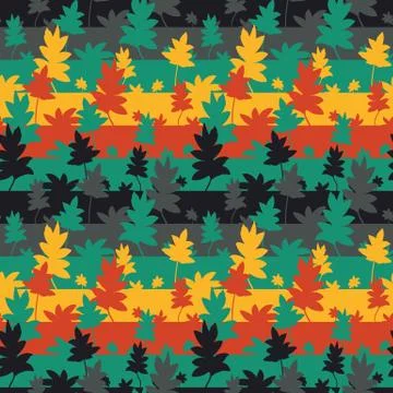 Seamless vector stripes pattern with plants and trees in the park 스톡 일러스트