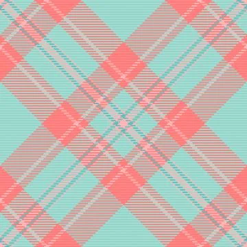 A seamless vector tartan plaid pattern featuring diagonal lines in soft paste Stock Illustration