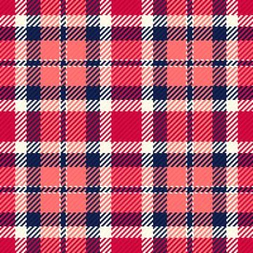 A seamless vector tartan plaid pattern featuring classic red, navy, and whi.. Stock Illustration